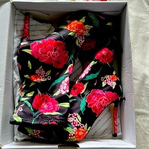 Floral sock boot. Pairs well with pants and skirts.